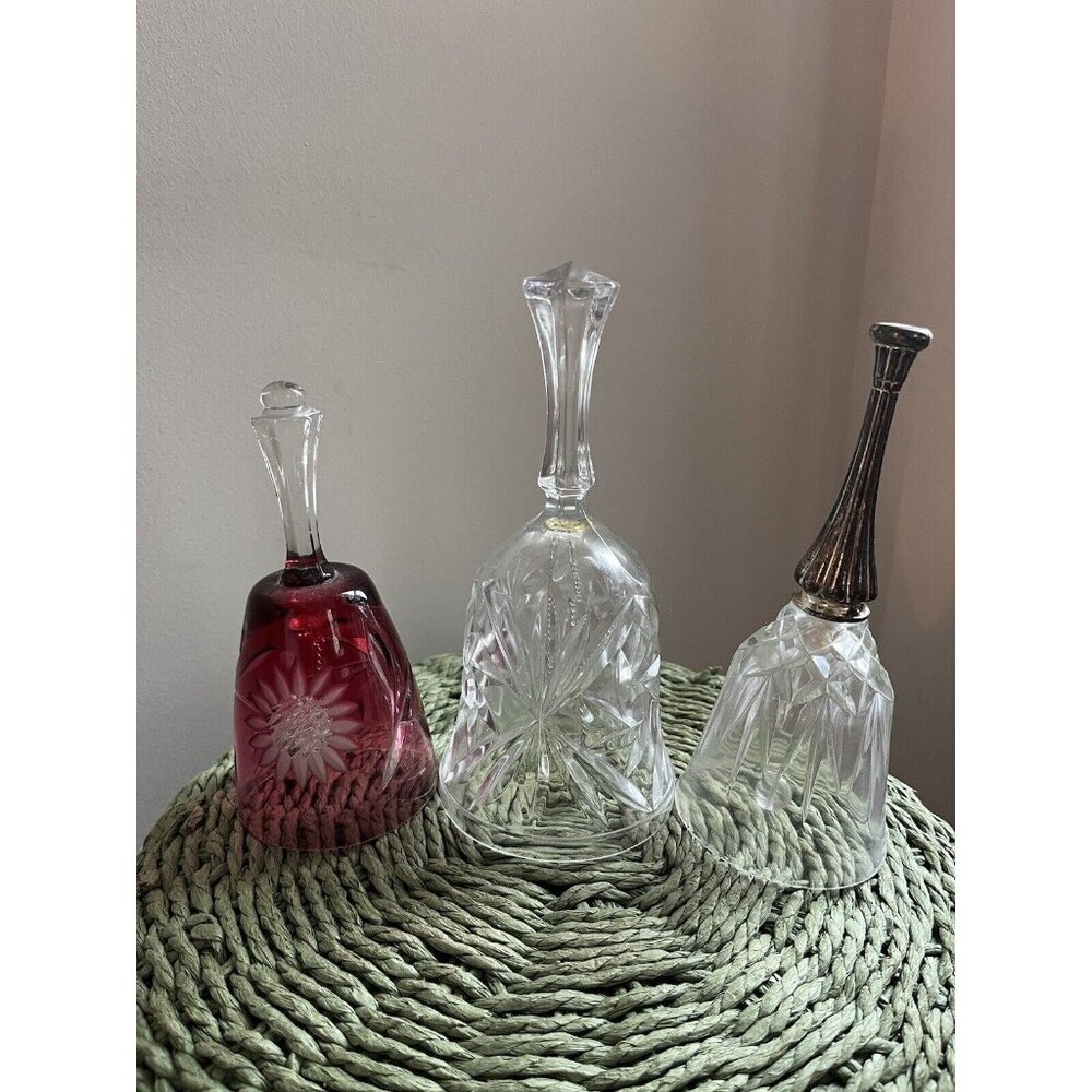 Vintage Lot Of crystal Glass bells - Picture 1 of 7